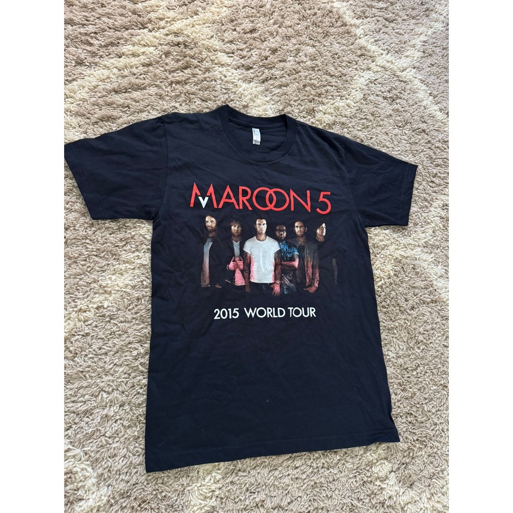 Maroon 5 2015 World Tour Concert T-Shirt Black American Apparel Mens Medium